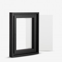 Jackson's : 18x24cm (Apx.7x9in) Handmade Board 574 Extra Fine Universally Primed Linen and Black Ready-Made Ayous Wood Frame Set