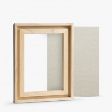 Jackson's : 18x24cm (Apx.7x9in) Handmade Board 681 Rough Grain Clear Primed Linen and Ready-Made Lime Wood Frame Set