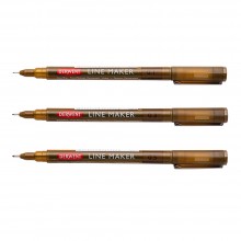 Derwent : Line Maker Pen : Sepia : Set of 3