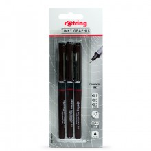 Rotring : Tikky Graphic Fineliner Pigment Pen : Black : 0.1, 0.3 & 0.5mm