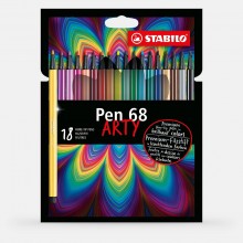 Stabilo : Pen 68 : Felt Tip Pen : Arty Wallet Set of 18