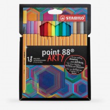 Stabilo : Point 88 : Fineliner Pen : 0.4mm : Arty Wallet Set of 18