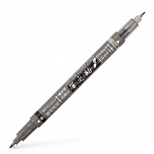 Tombow : Fudenosuke Twin Tip Soft Brush Pen : Black & Grey
