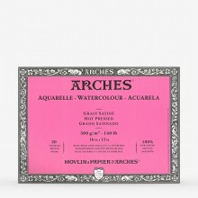 Arches Aquarelle bloque: 16 x 12 en prensa caliente - 20s - encolados 4 lados