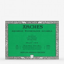 Arches Aquarelle bloque: 16 x 12 en no - 20s - encolados 4 lados