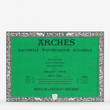Arches Aquarelle bloque: 20 x 14 en no - 20s - encolados 4 lados