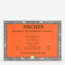 Arches Aquarelle bloque: 20 x 14 en bruto - 20s - encolados 4 lados