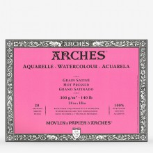 Arches Aquarelle bloque: 24 x 18 en Hot Press - 20s - encolados 4 lados