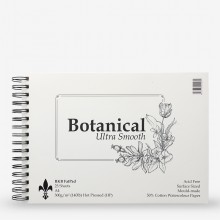Bockingford :Spiral Fat Pad : 300gsm : A4 : 25 Sheets : Ultra Smooth : Botanical : Hot Pressed