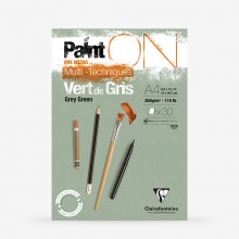 Clairefontaine : PaintOn : Glued Pad : 250gsm : 30 Sheets : A4 : Grey Green