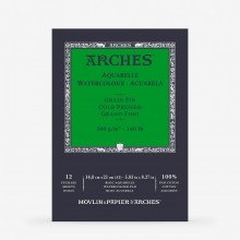 Arches : Aquarelle : Gummed Watercolour Pad : A5 : 12 sheets : 140lb : 300gsm  Not