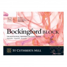 Bockingford : Block : 10x14in (Apx.25x36cm) : 300gsm : 12 Sheets : Hot Pressed