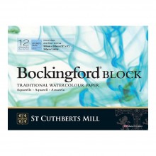 Bockingford : Block : 9x12in (Apx.23x30cm) : 300gsm : 12 Sheets : Cold Pressed : Not