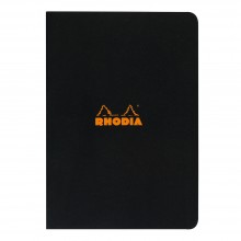 Rhodia : Lined Side Stapled Notebook : Black Cover : 48 Sheets : A4