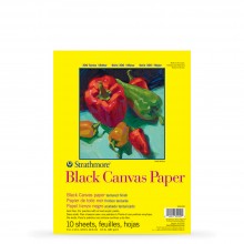 Strathmore : 300 Series : Black Canvas Paper Pad : 10 Sheets : 9x12in (Apx.23x30cm)