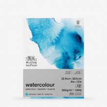 Winsor & Newton : Classic : Watercolour Paper : Gummed Pad : 300gsm : 12 Sheets : Cold Pressed : 9x12in (Apx.23x30cm)