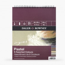 Daler Rowney: Ingres Pastel papel espiral - culo 6. Colores 12x9in 160gsm - 24S