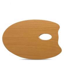 Mabef: Paleta de madera OVAL de 20 x 30 cm (3.7 mm de espesor)