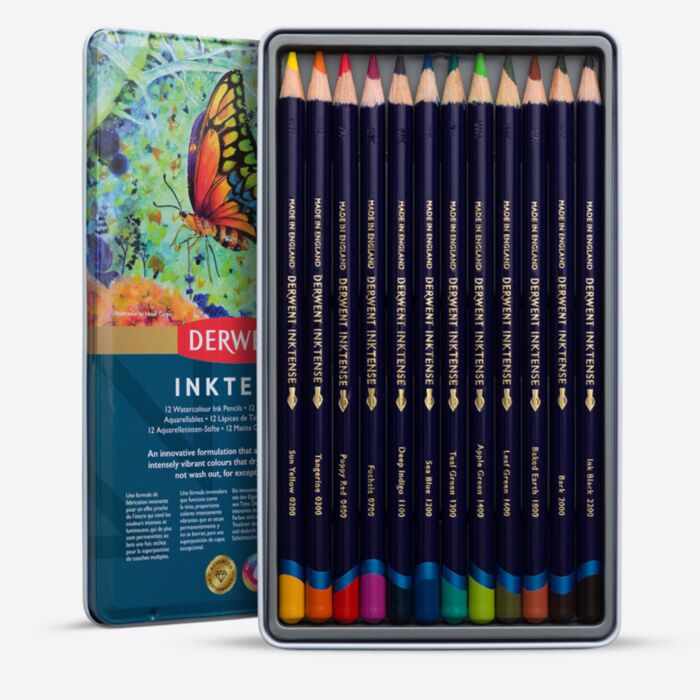 Derwent : Inktense Pencil : Tin Set Of 12 | Jackson's Art