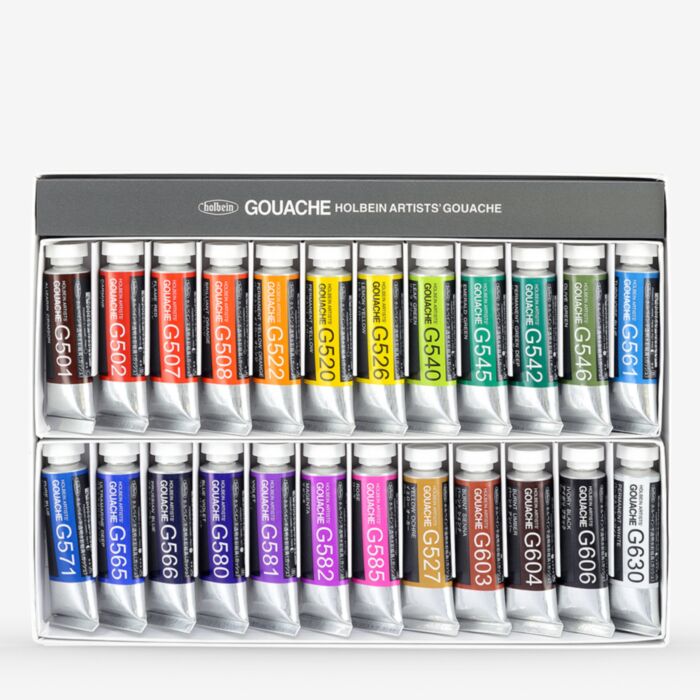 絵の具/ポスターカラー Holbein G715 Gouache 24 Color Set 15 ml Holbein - 24 Colours - Gouache Set – Gwartzman's Art Supplies