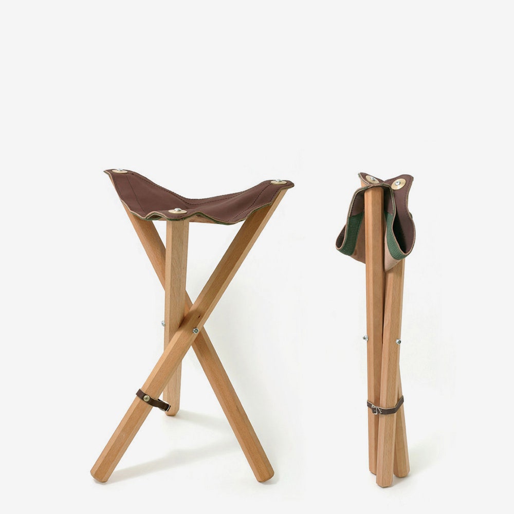 Leather folding stool sales