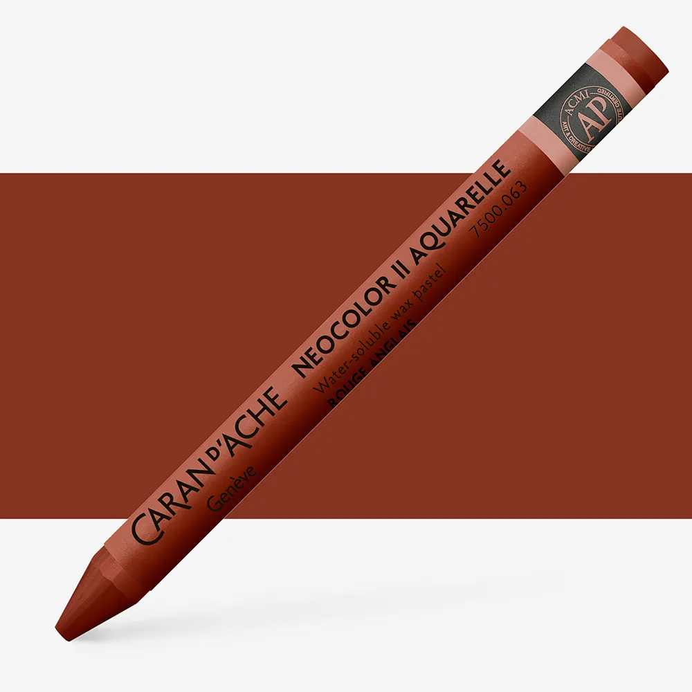Caran D'Ache : Neocolor II : Watercolor Crayon : English Red