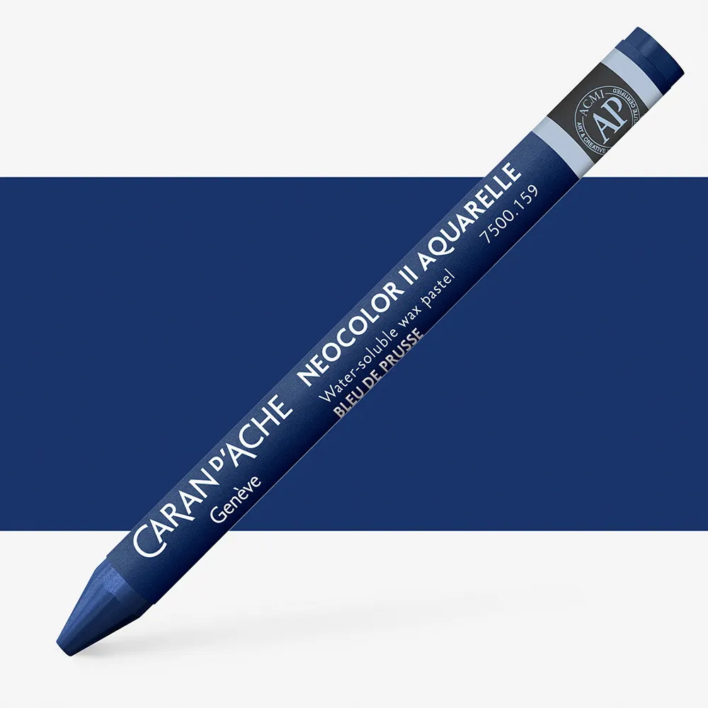 Caran D'Ache : Neocolor II : Watercolor Crayon : Prussian Blue