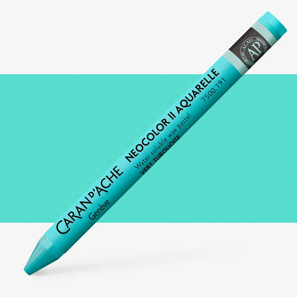 Caran D'Ache : Neocolor II : Watercolor Crayon : Turquoise Green