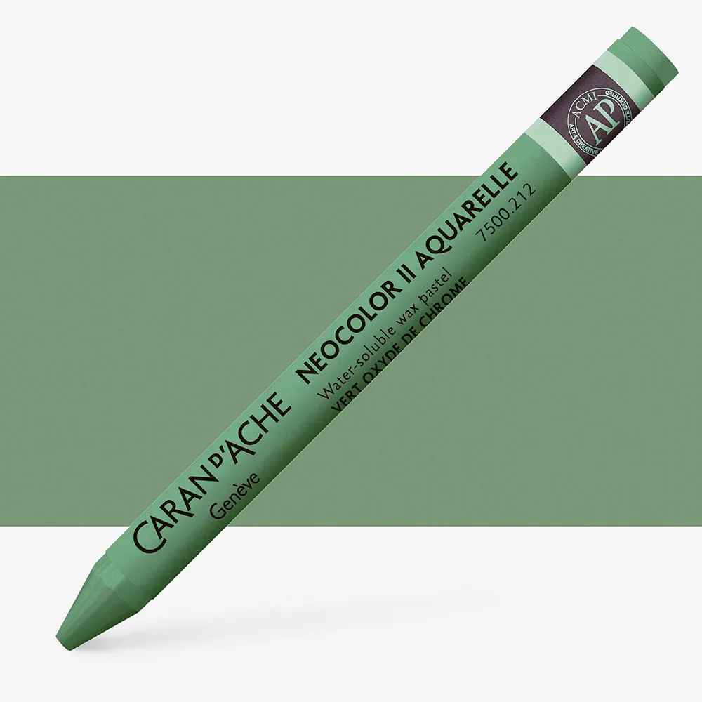 Caran D'Ache : Neocolor II : Watercolor Crayon : Chromium Oxyde Green