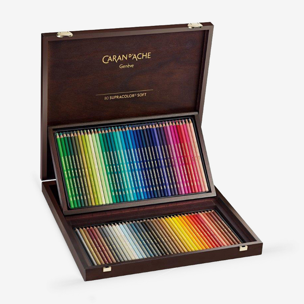 Caran d'Ache Supracolor Soft 80色セット Caran d'Ache Supracolor 80 Colour Pencils Giftbox