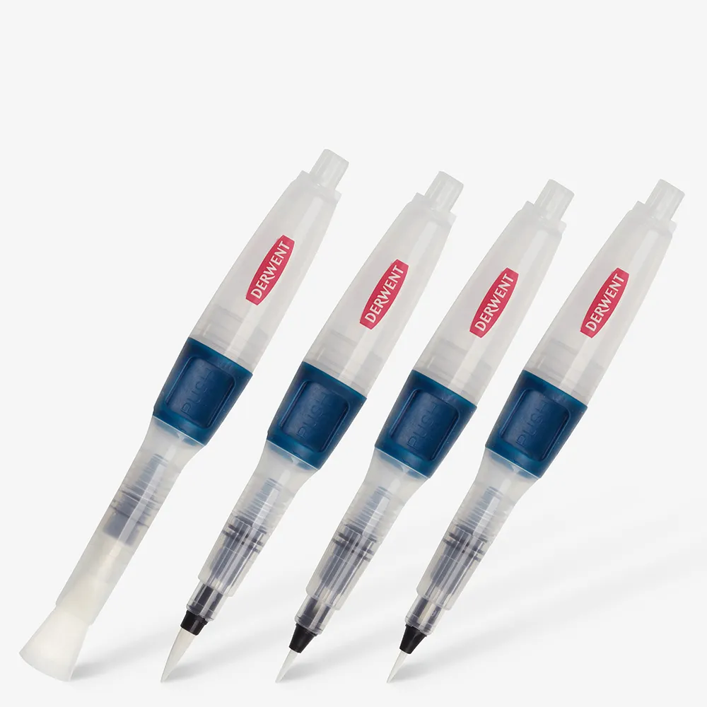 Derwent : Push Button Waterbrush : Set Of 4
