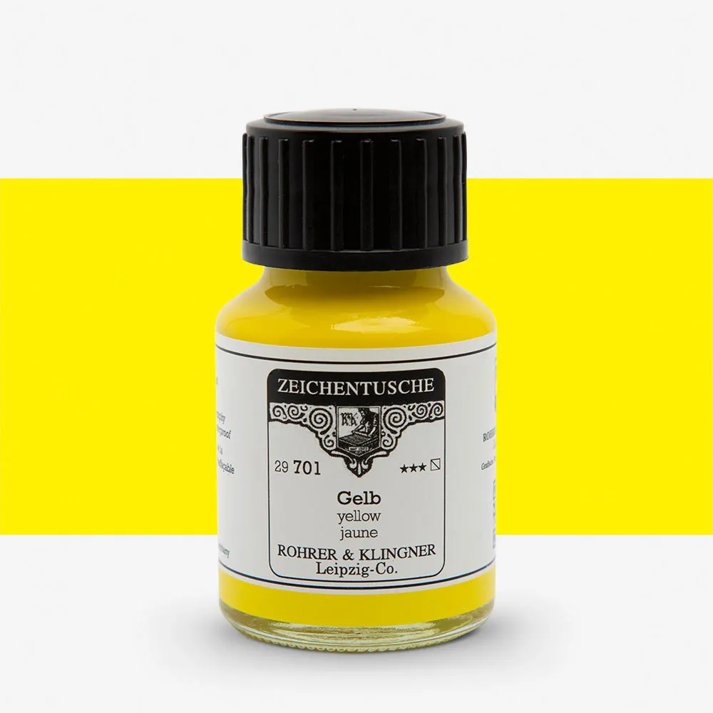 Rohrer & Klingner : Calligraphy Ink : 50ml : Gelb (Yellow)