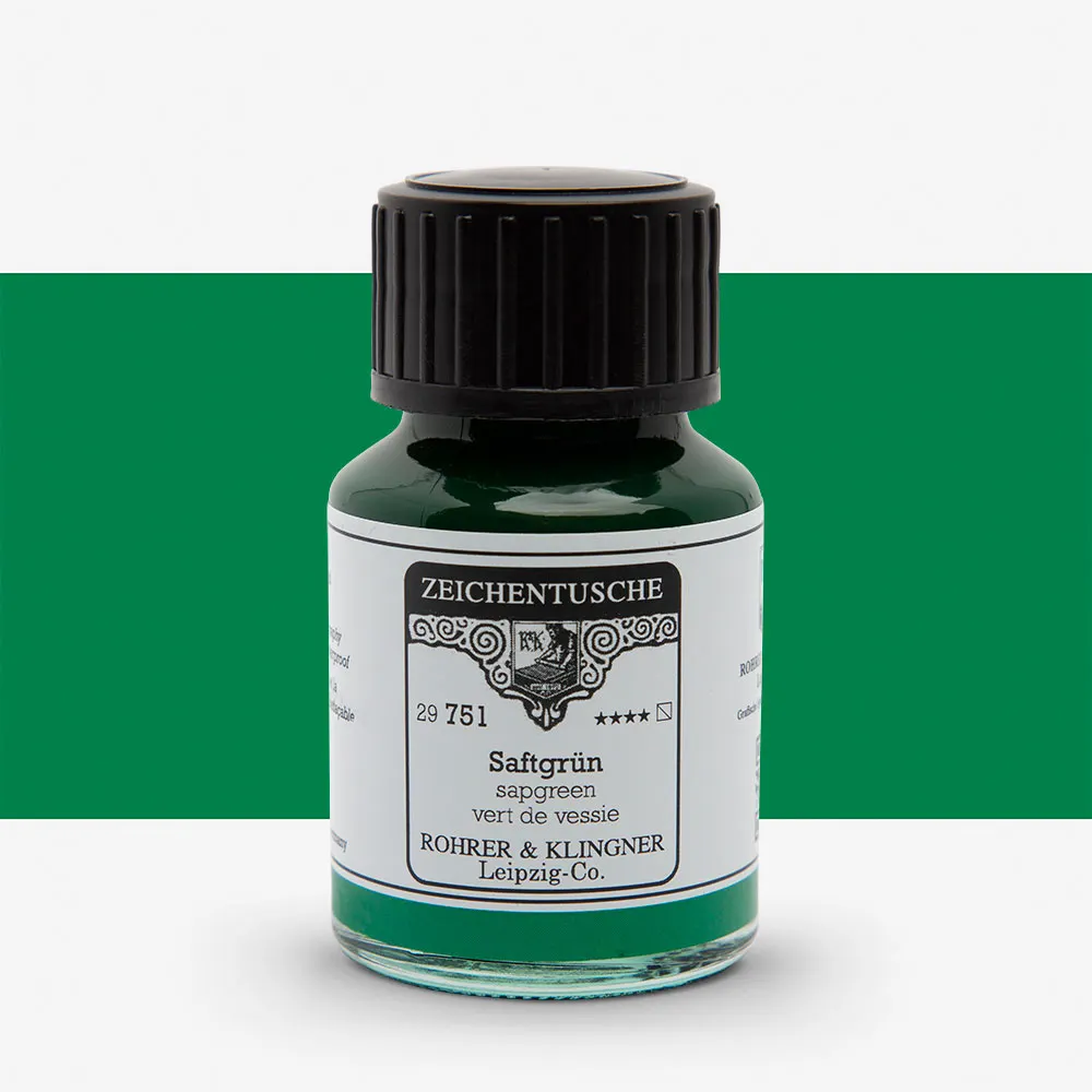 Rohrer & Klingner : Calligraphy Ink : 50ml : Saftgrun (Sap Green)