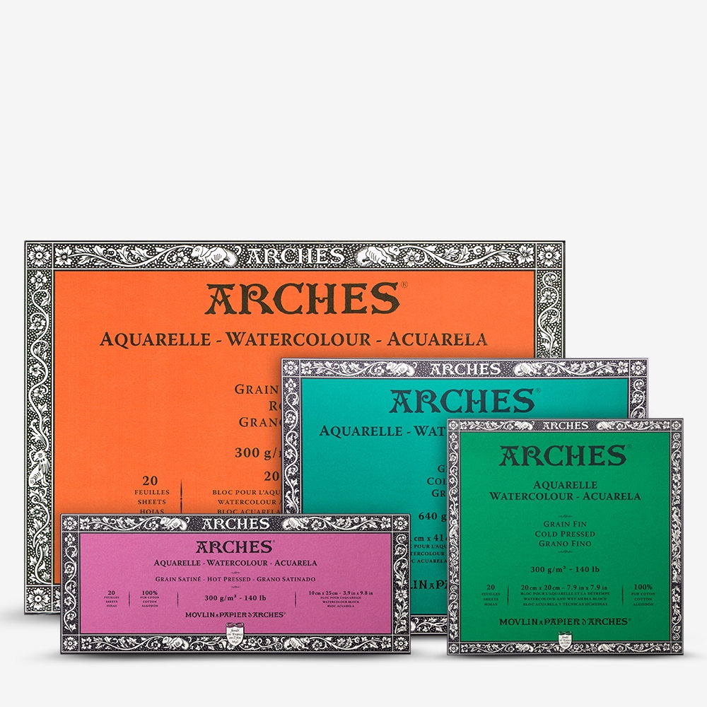 Arches Watercolor Paper - 140 lb. Hot Press, 22 x 30, 25 Sheets