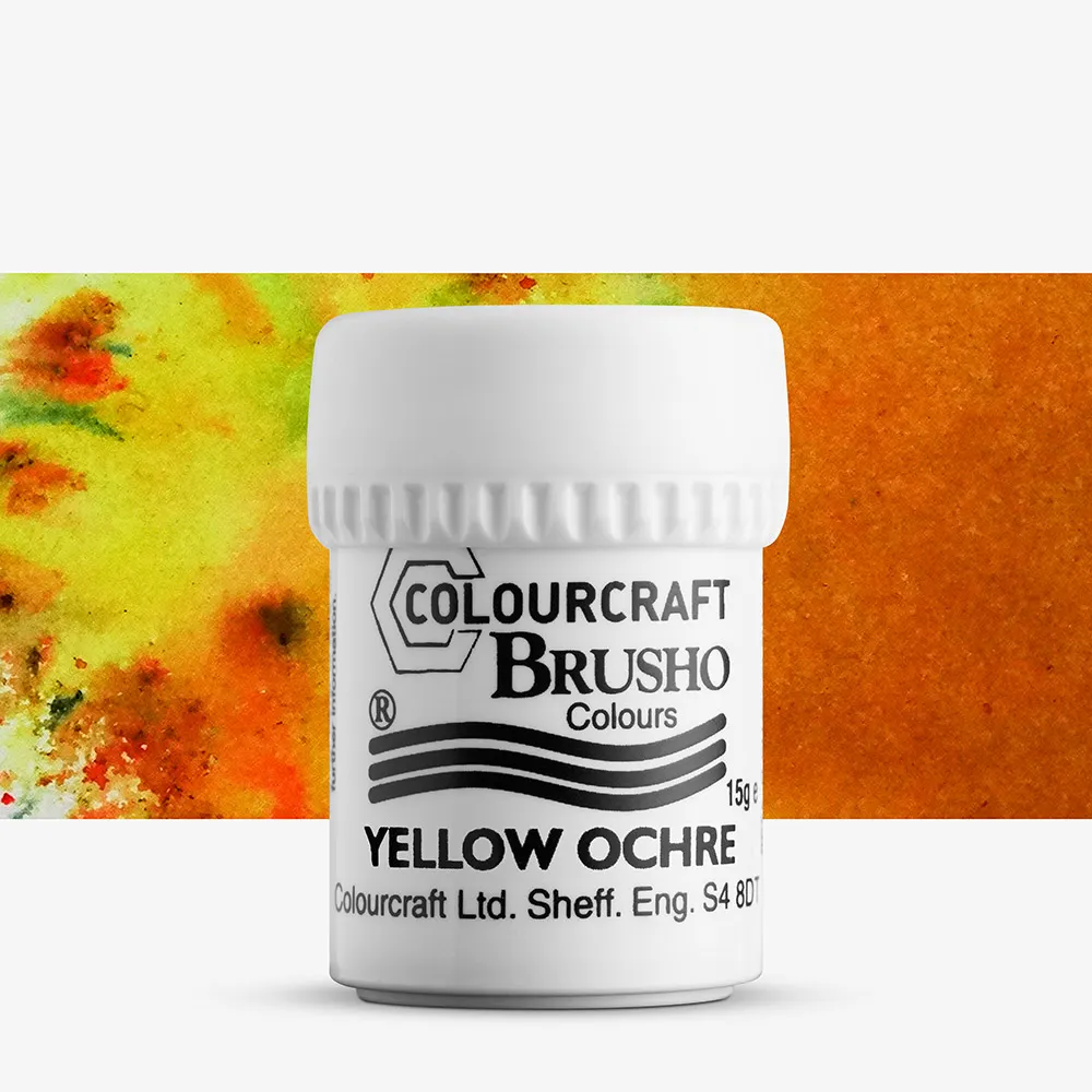 Brusho : Crystal Colours : Powder Paint : 15g : Yellow Ochre