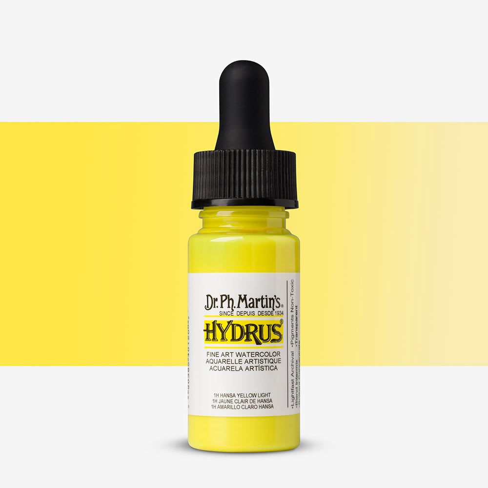 Dr. Ph. Martin's : Hydrus Liquid Watercolor Paint : 15ml : Hansa Yellow Light