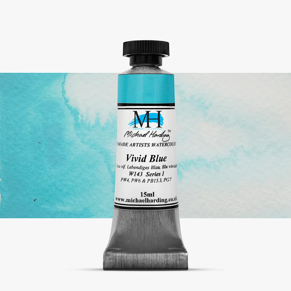 Michael Harding : Professional Watercolour : Vivid Blue : 15ml