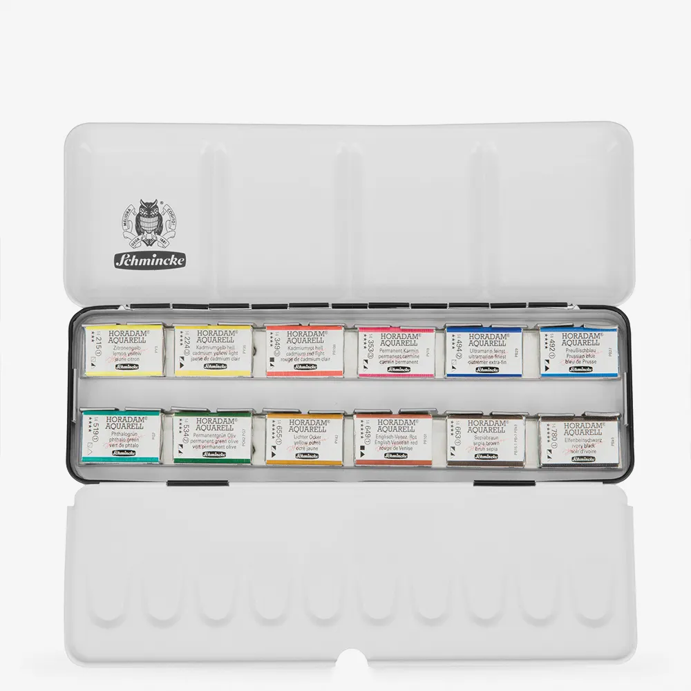 Schmincke : Horadam Watercolor Paint : Set Of 12 Full Pans
