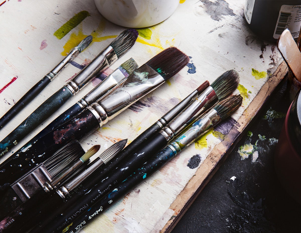 Brushes specifically for acrylics. The thinner the paint the softer the brush, and the greater the need for liquid holding capacity.