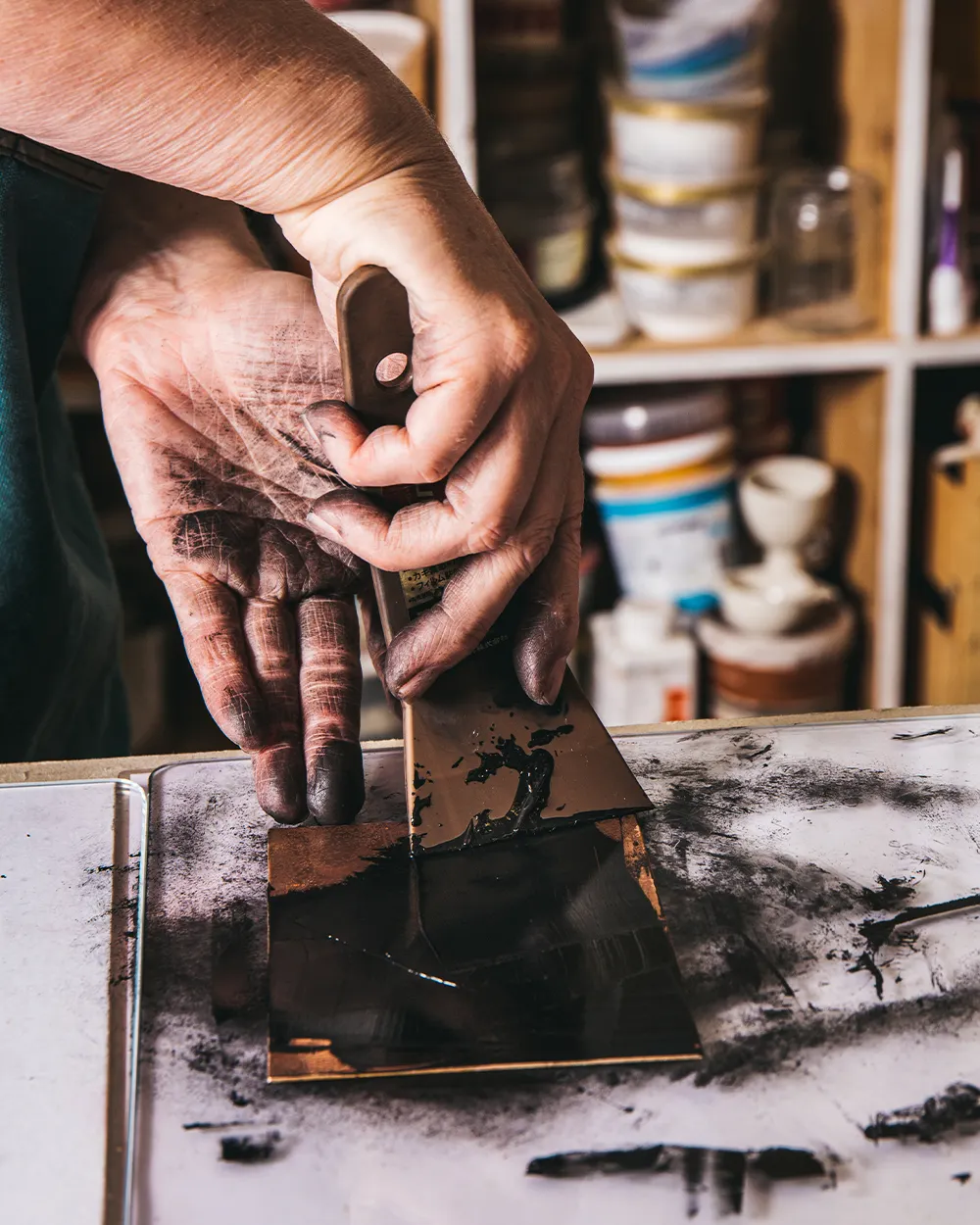 Jackson's Art Supplies | Etching Inking & Wiping In this section we have the tools and materials you will need to dab, scrape, or roll your ink onto the intaglio plate.