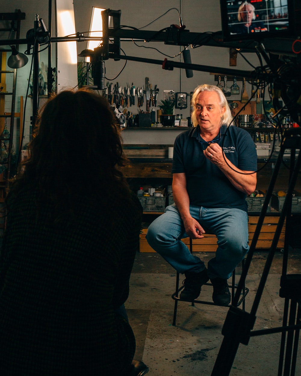 Portrait of Michael Harding in the Jackson's Studio.