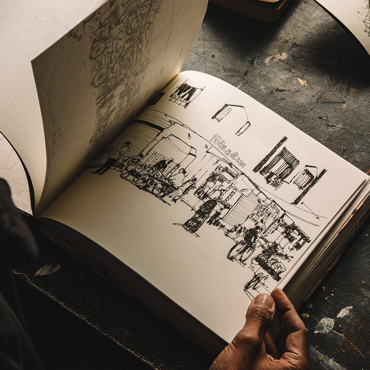 Urban Sketching | Jackson's Art Supplies Akash Bhatt's urban sketch in his sketchbook as part of our Inside The Sketchbook series