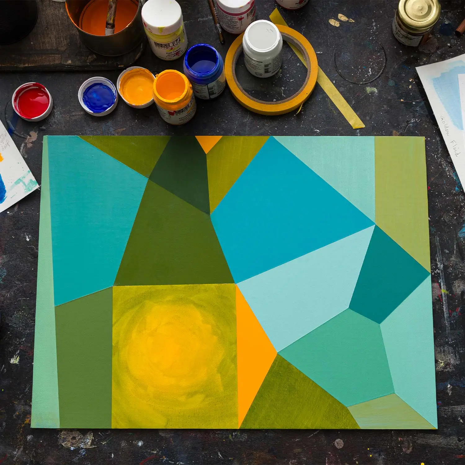 Golden SoFlat Acrylic for Hard Edge Abstract Painting