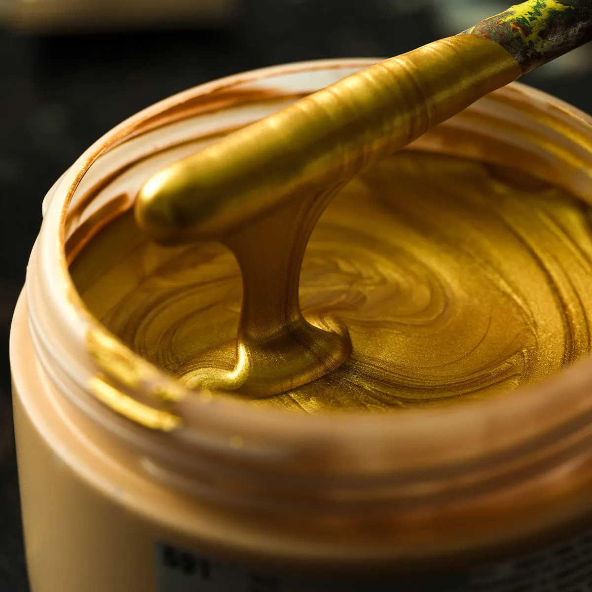 Lascaux Resonance Gold Gouache in a tub