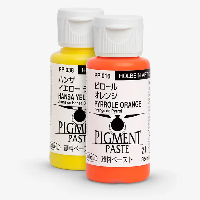 Product image of Holbein Pigment Paste in orange and yellow