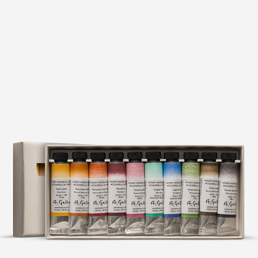 A. Gallo Handmade Watercolour Paint Naturale Tube Set of 10