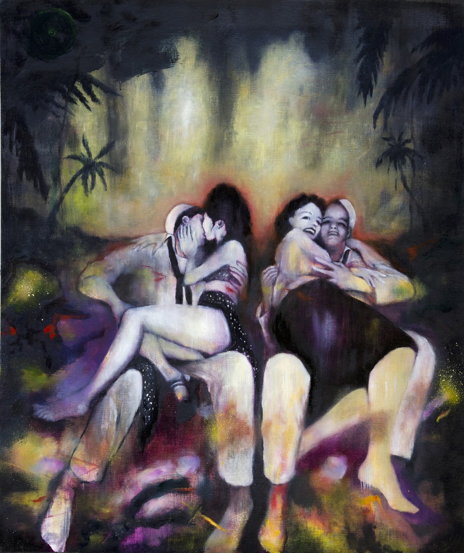 'Shore Leave', Andrew McNeile Jones,  Oil on wood panel, 66 x 56 x 5 cm