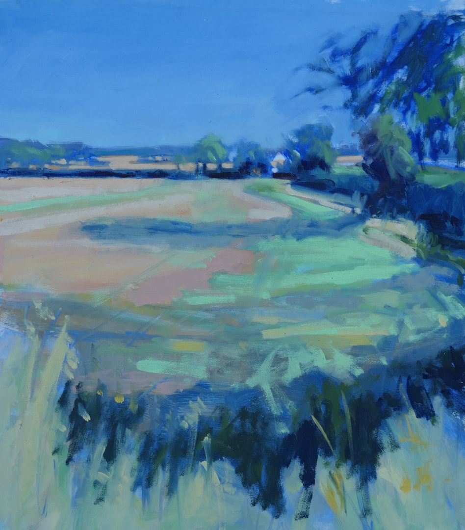 'Heavenly Blue', Chrissie Havers, Oil on canvas panel, 40 x 36 x 2 cm