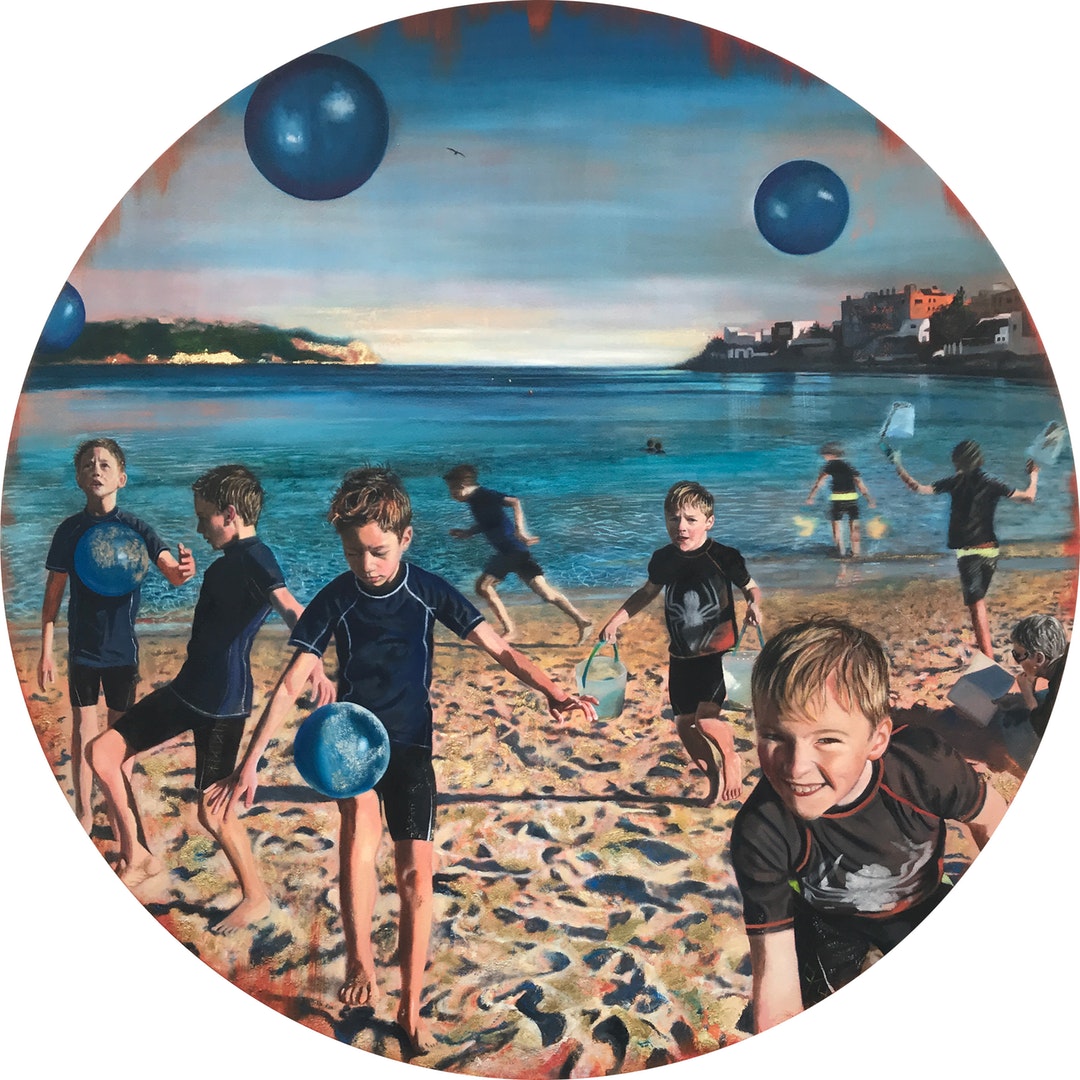 'Brothers', Frances Featherstone, Oil on linen, 100 x 100 x 3 cm