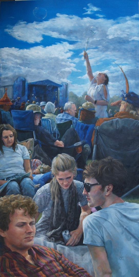 'Cropredy', Gail Theis, Oil on canvas, 152 x 72 x 3 cm